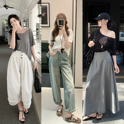 美洋 Кашемировая шерстяная футболка, оверсайз, круглый воротник