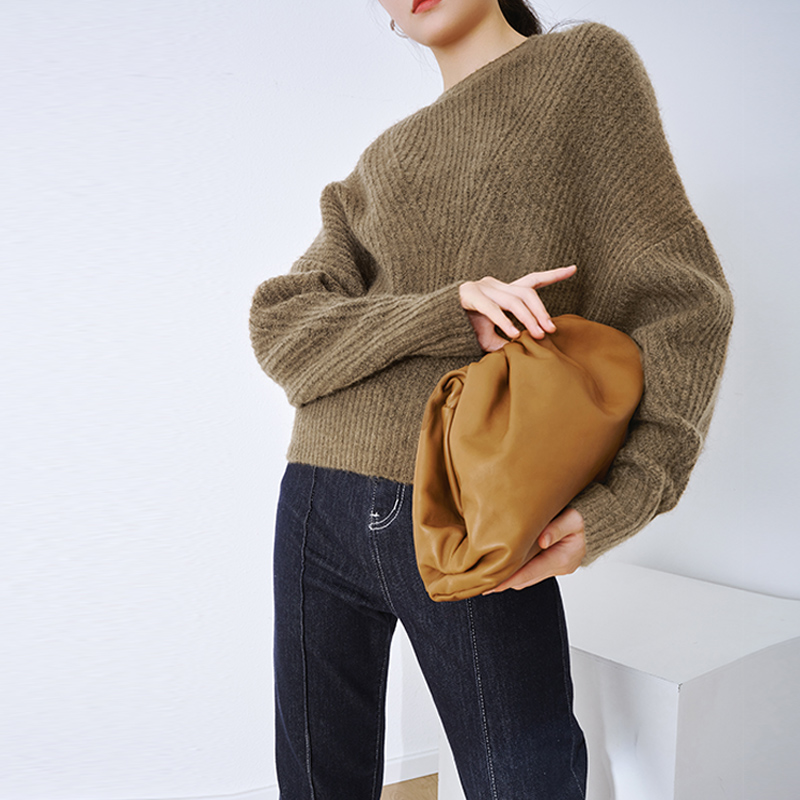 Meiyang MEIYANG (clearance sale pick up leaks) caramel hazelnut sweater mohair wool blended sweater