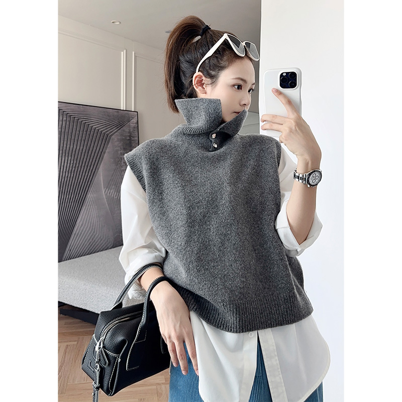 Meiyang MEIYANG (spot) Silent Art Wool Horse Chia Sprinkled with a high collar knit-Taobao