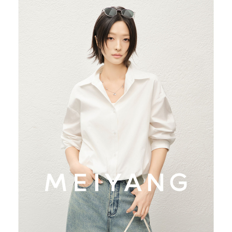 Meiyang Bud Shirt [Zero Pressure Series] Air Wrinkle Texture Short Long-Sleeve White Shirt - Monday