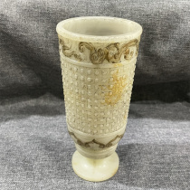 New wine glass jade antique jade carving Xiu jade decorative ornaments high ancient jade old jade old objects old collection stone carvings