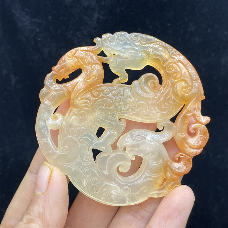 仿古和田玉古董高古玉老玉明清玉佩吊墜漢代玉器把玩玉璧玉雕腰牌-淘寶