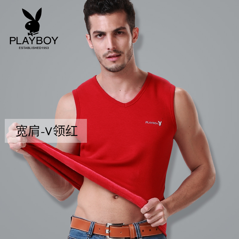 Playboy mens ấm vest nam trúng mùa đông áo sơ mi mùa thu đáy cộng với nhung dày lót đánh dấu đầu bông chặt chẽ.