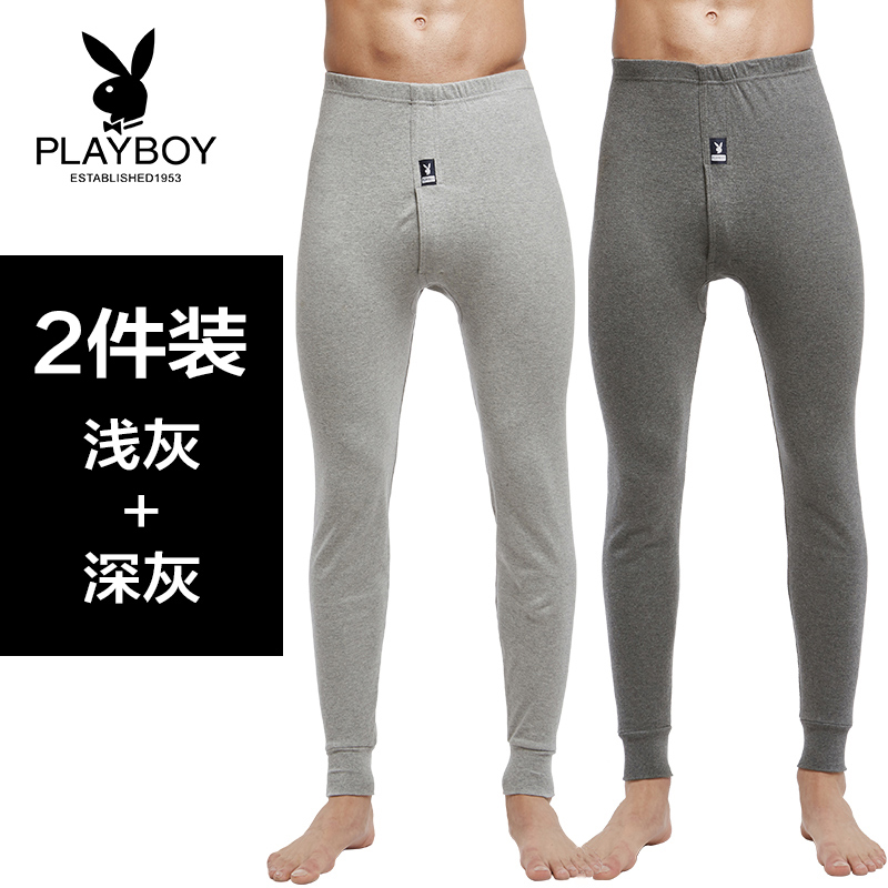 Playboy mens mùa thu quần mens quần cotton mùa xuân và mùa thu mùa đông xà cạp xà cạp quần ấm mỏng 2020 mô hình mới.