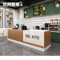 Atmospheric cash barbecue bar Art modern minimal milk tea shop reception desk training institution front desk