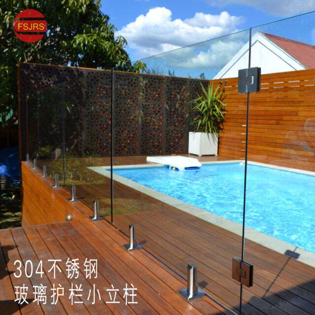 Floor-to-ceiling glass columns Stair handrail Balcony railing Stainless steel stair columns Seaside swimming pool columns