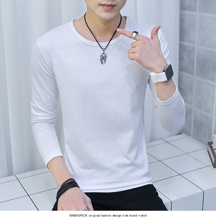 Áo thun cotton nam dài tay áo thun nam phiên bản Hàn Quốc phần mỏng của áo khoác cotton nam áo sơ mi nam áo sơ mi nam áo thun nam đẹp