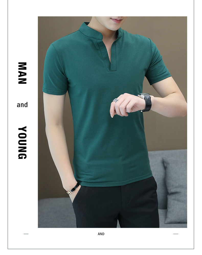 Sự ra đời của một chiếc áo thun ngắn tay cotton ngắn màu đỏ cotton giản dị dành cho nam phiên bản Hàn Quốc có áo khoác mùa hè hàng đầu áo phông nam cao cấp