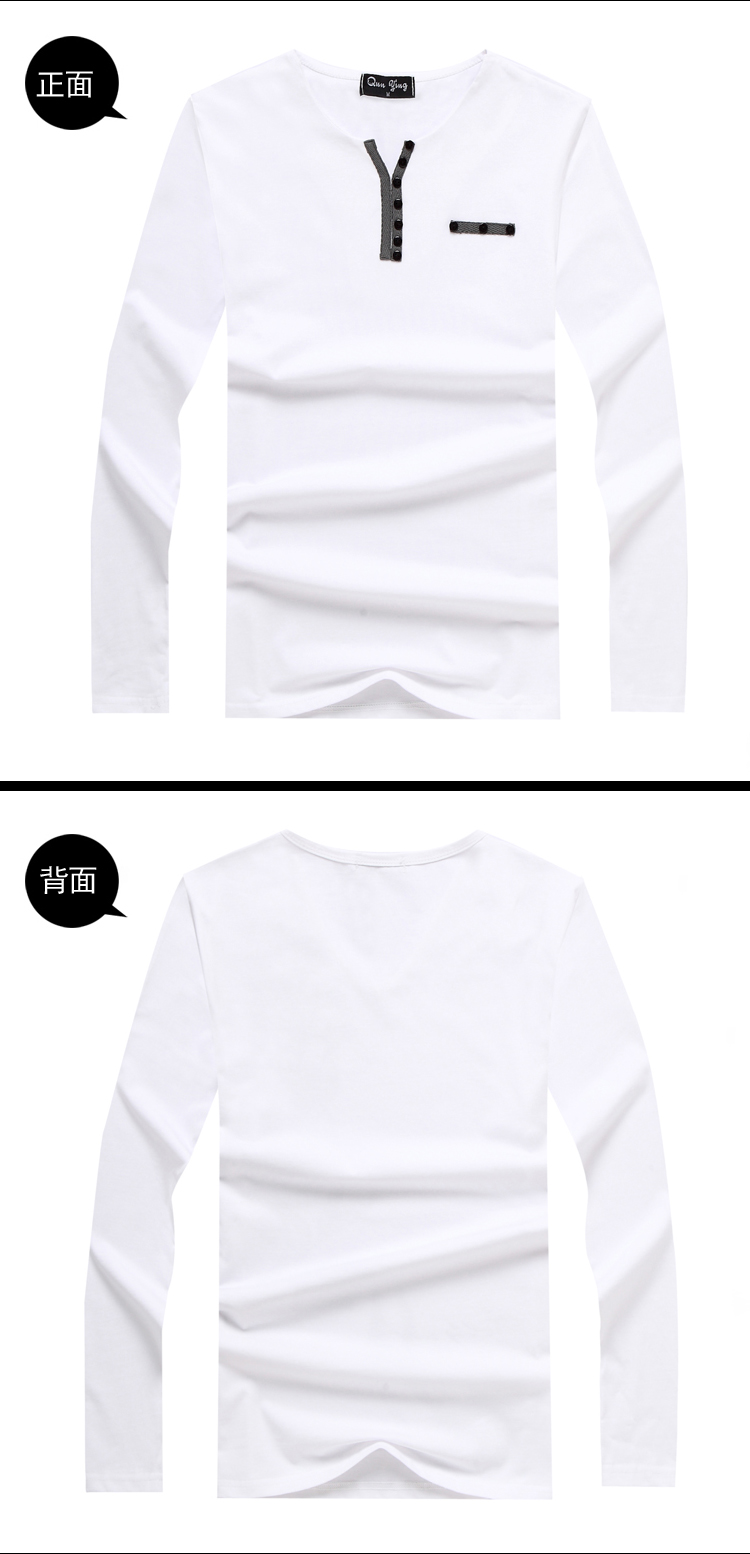 Bông tim cổ áo Slim nam mùa xuân và mùa thu nam áo sơ mi phần mỏng dài tay nam t-shirt đẫm máu mùa thu áo sơ mi hàng đầu mặc