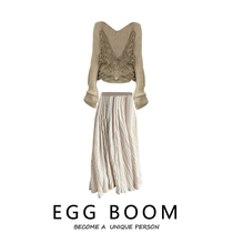 Temperament Gentle Wind Pleated Half Body Skirt Suit Women Han 2022 Spring Autumn Season New Shirts Two Sets