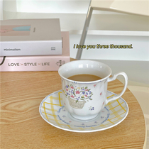 Vintage little flower ins French vintage afternoon tea Exquisite small ceramic cup saucer Coffee cup Breakfast cup set