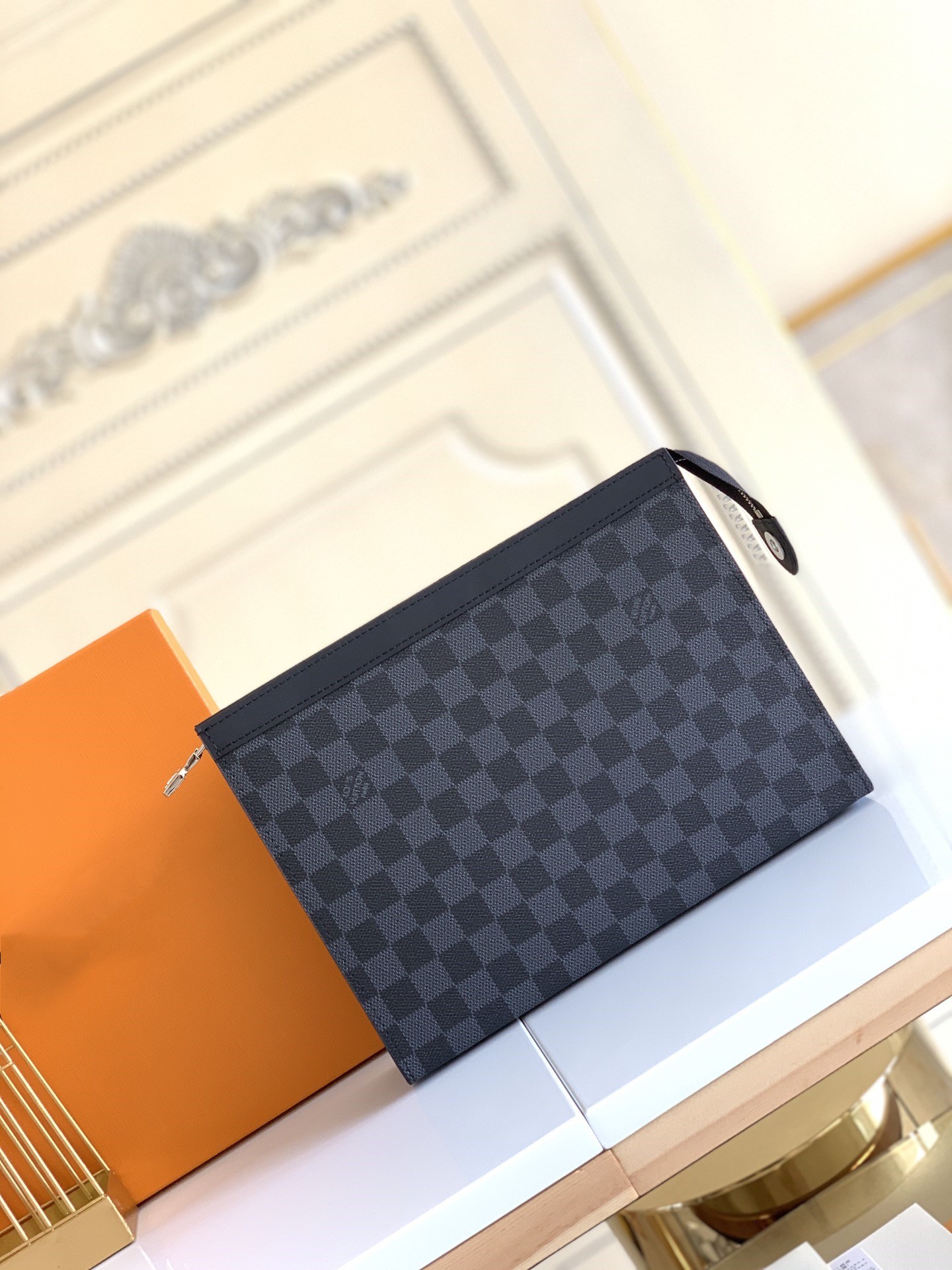 Men's hand grab bag M41696 Business hand grip bag genuine leather handbag fashion casual high-quality wash bag clip bag