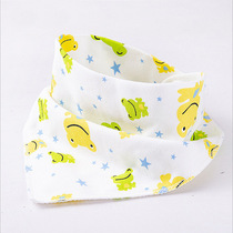 Maternal and child supplies double-layer triangle saliva towel supply cotton cartoon printing bib snap triangle saliva towel