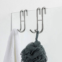 304 stainless steel adhesive hook clothes hook bathroom glass adhesive hook multi-purpose hook non-perforated hook 100g