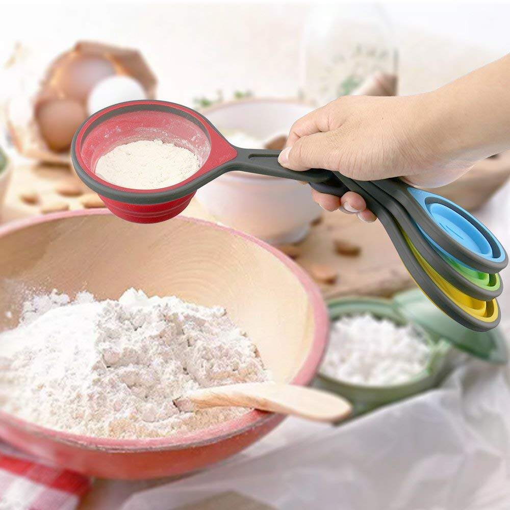 Outlet Dubai silicone Silicone Fold Measuring Spoon Baking Tool Quantity Cup Quantity Spoon 60 80125 250ml