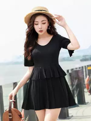 Large size swimsuit women 300 kg extra large plus fat mm200 one-piece skirt conservative thin cover meat big chest