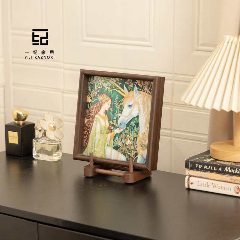 Solid Wood Photo Frame Stand Decorative Painting Hanging Display Stand Desktop Digital Photo Fixed Base Bean Display Rack