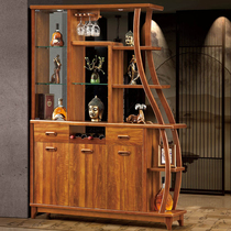 Living room Solid wood room Hall cabinet screen Chinese screen partition Entrance double-sided wine cabinet Decorative foyer cabinet Storage shoe cabinet
