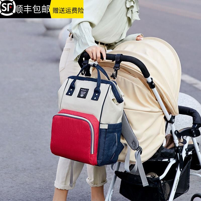 French small crowdmommy bag with double shoulder bag 2021 new large capacity Multi-functional mother and baby spicy mother out of light bag