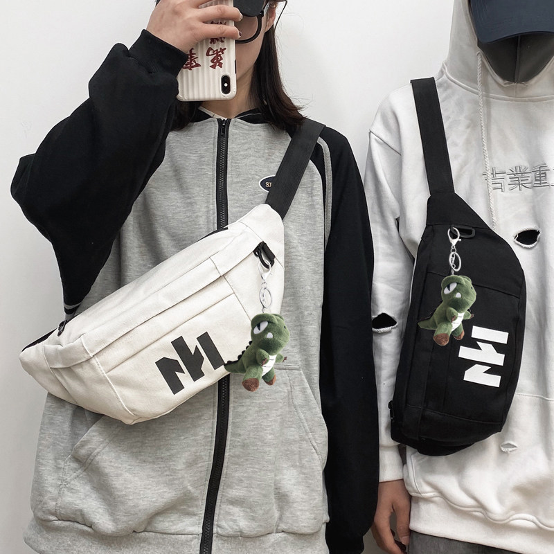 Lamode tide bag bag male bag bag canvas bag street casual bag bag student single shoulder bag female sports waist