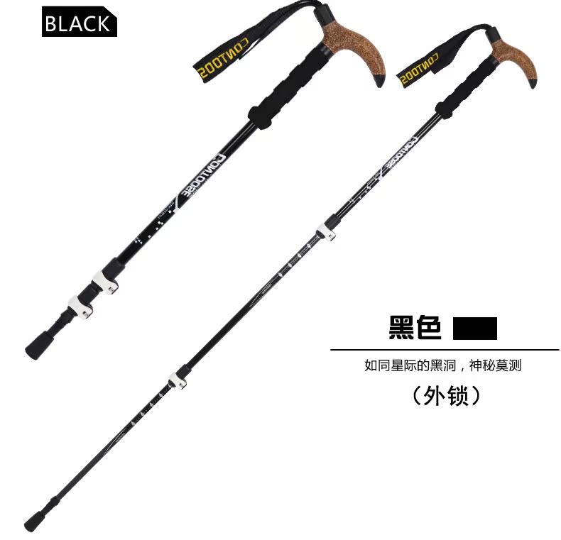 匡 trekking ngoài trời cực carbon siêu nhẹ kính thiên văn hình chữ T leo gậy gậy cũ gấp nạng núi - Gậy / gậy gậy leo núi naturehike