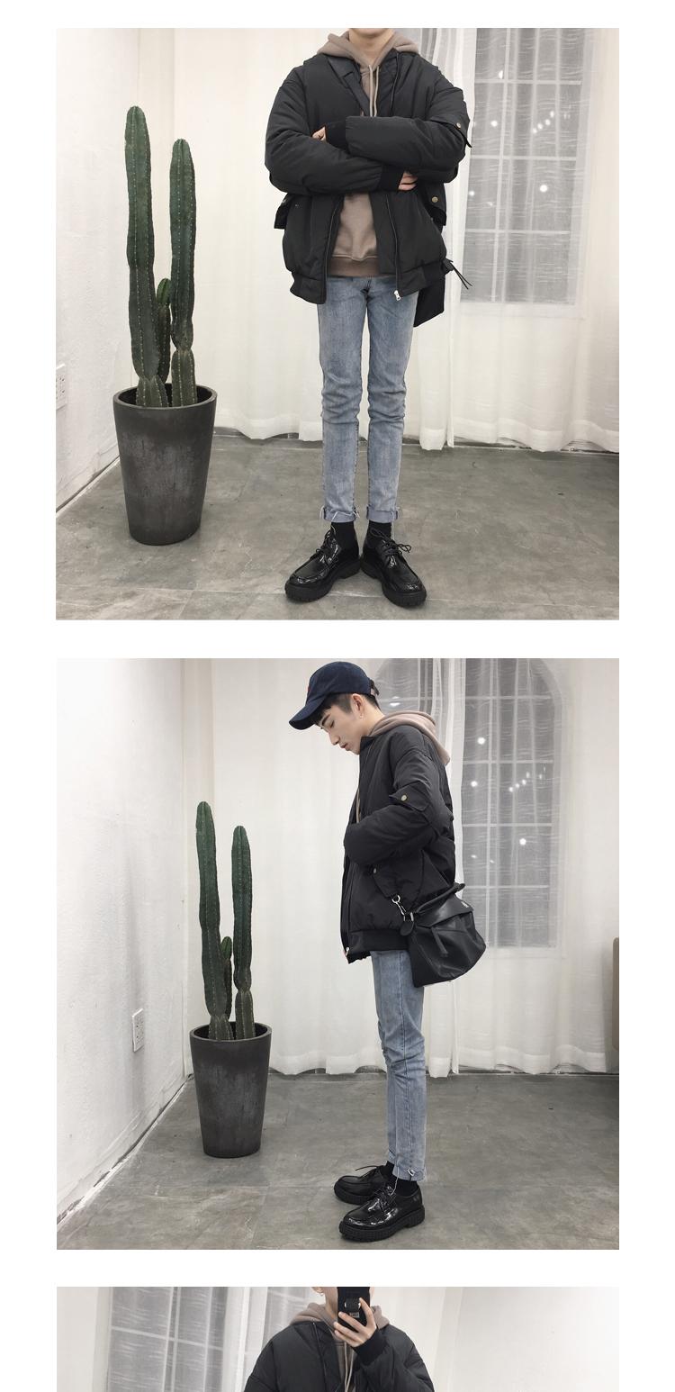 Mùa đông ulzzang áo khoác cotton dày xu hướng phiên bản Hàn Quốc của gió gió Những người yêu thích CHIC retro mặc quần áo cotton nam và nữ thủy triều áo khoác len