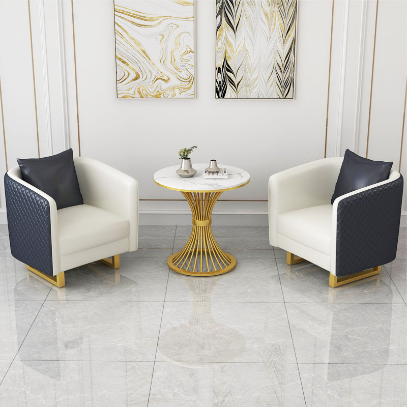 Negotiating table and chairs combination single sofa tea table hotel lobby shop sample house display center Guest Office Relax Area Reception Chair