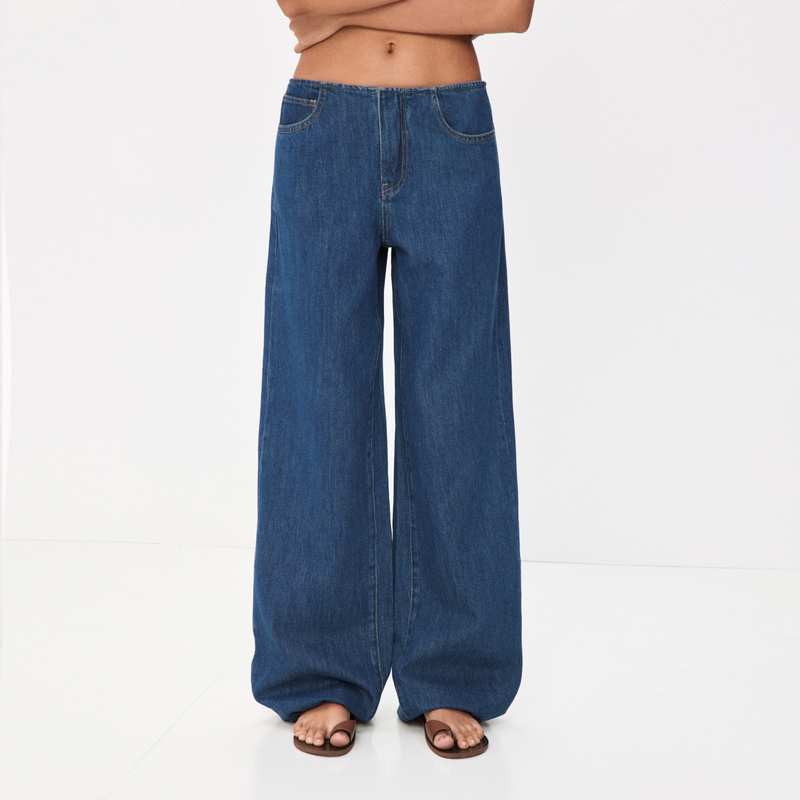 Ra Everyday "Salon Pants" Loose Jeans Without Waistband, Vintage Blue Ra Everyday "Salon Pants" Loose Jeans Without Waistband, Vintage Blue