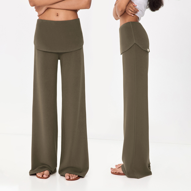 Ra Everyday "Walking Skirt Pants" Wool Blend Loose Skirt Pants Black/Olive Green/Oatmeal Nude Color Ra Everyday "Walking Skirt Pants" Wool Blend Loose Skirt Pants Black/Olive Green/Oatmeal Nude Color