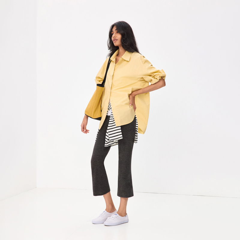 Ra Everyday "Morning Commute Shirt" Pure Cotton Classic Wide Cuff Shirt Ginkgo Yellow/White Ra Everyday "Morning Commute Shirt" Pure Cotton Classic Wide Cuff Shirt Ginkgo Yellow/White