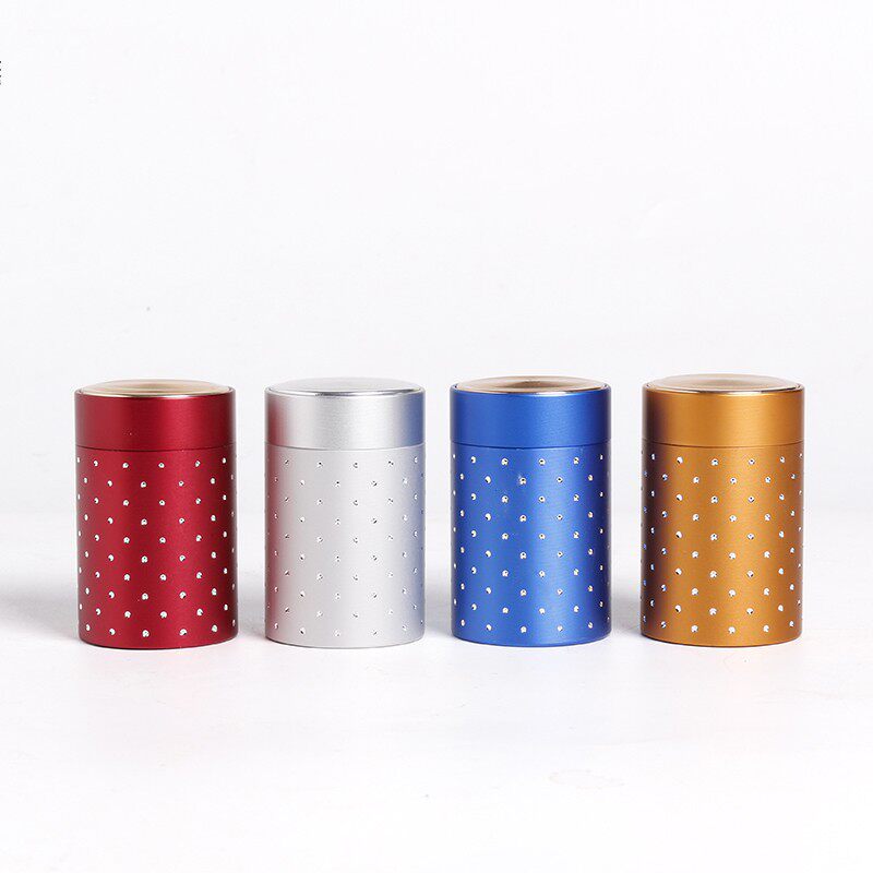Titanium alloy small number tea leaf pot tea case tea pot metal mini portable travel iron jars sealed tea packaging empty box