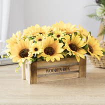 Sunflower flowers Sun flowers fake flowers Simulation decorative cloth flowers on air conditioning place refrigerator ornaments yellow table flowers