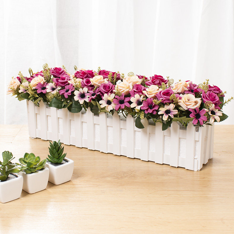50cm Fence Flower Balcony Decoration Arrangement Fake Flower Clothing Store Window Sill Wall Corner Emulation Flower Furnishing Fencing Pendulum
