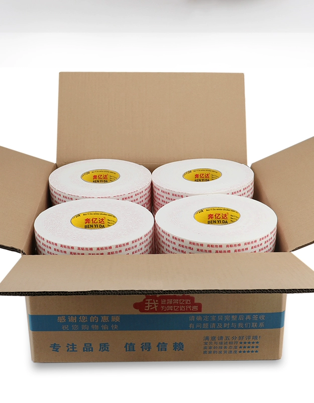 cao su bọt nhớt dài 10 mét 2.5mm xốp dày hai mặt sức mạnh dính tường cố định địa điểm xây dựng tòa nhà văn phòng dày với màu trắng băng bọt niêm phong băng trên cả hai mặt