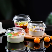 Thick Cut Fried Yogurt Fruit Fishing Box Disposable Transparent Plastic Bowl Salad Takeaway Barrel Round Dessert Packaging Box