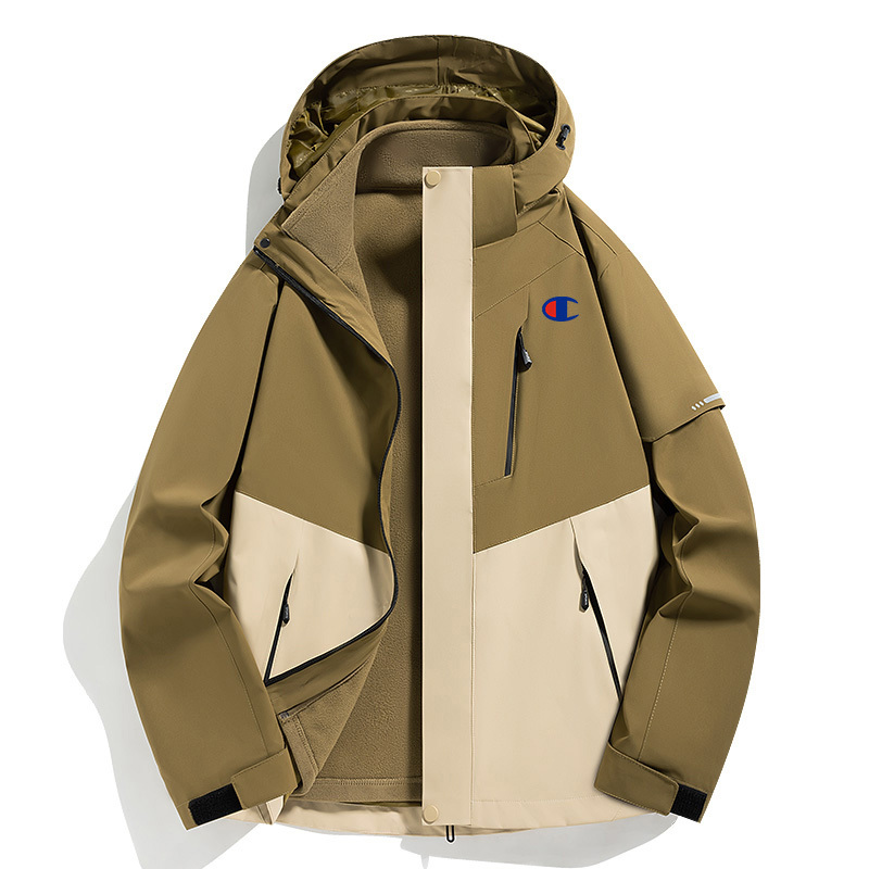 Champion Graffiti Jacket for Men and Women, Autumn/Winter 2025 New Outdoor Windproof and Waterproof 3-in-1 Hiking Jacket