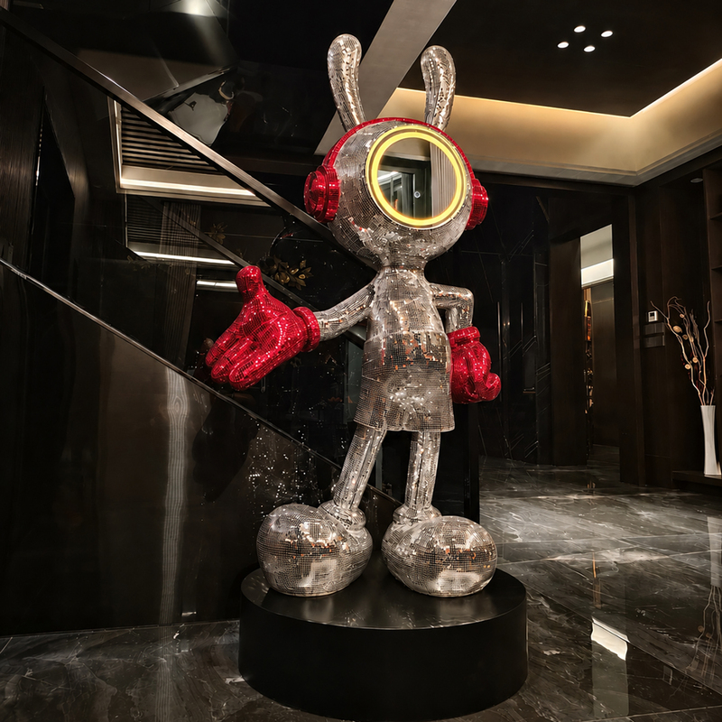 Welcome Rabbit Floor Decoration - a Gift for Friends Opening a Store or a Company, Bringing Good Luck, Eye-Catching, Practical, High-End, and Suitable for Creating Atmosphere