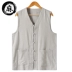 Mùa hè cotton và vải lanh tay áo vest Trung Quốc phong cách lanh nam lanh áo vest lỏng Ma Rong vest Bắc Kinh cũ - Áo vest cotton