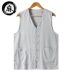 Mùa hè cotton và vải lanh tay áo vest Trung Quốc phong cách lanh nam lanh áo vest lỏng Ma Rong vest Bắc Kinh cũ - Áo vest cotton