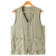 Mùa hè cotton và vải lanh tay áo vest Trung Quốc phong cách lanh nam lanh áo vest lỏng Ma Rong vest Bắc Kinh cũ - Áo vest cotton bộ vest nam cho người trung tuổi