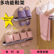 Bathroom slippers rack toilet free of punching wall-mounted wall slipper containing deviner simple doorway shelve shelve