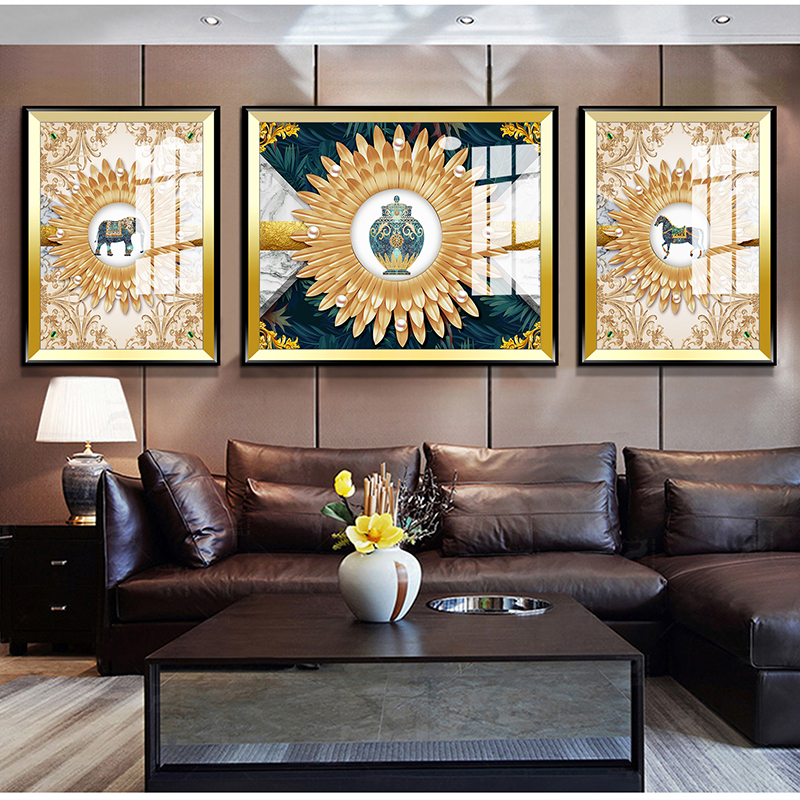 Modern light luxury European living room decoration painting American painting sofa background wall atmospheric simple European mural high-end luxury