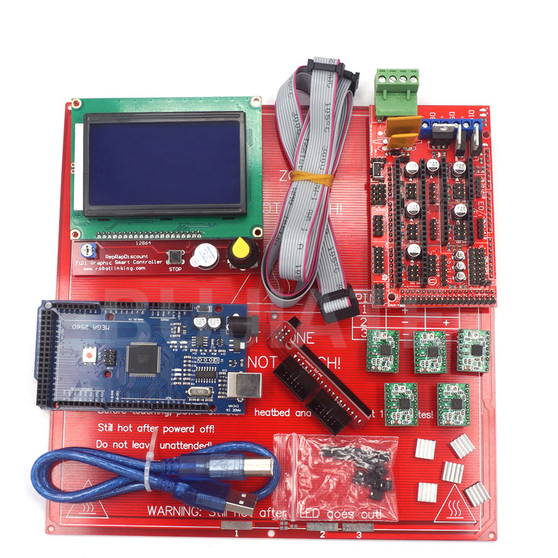 Bộ máy in 3D bo mạch chủ RAMPS 1.4 Arduino mega 2560 A4988 12864LCD - Phụ kiện máy in 	linh kiện máy in ricoh