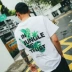 2018 áo thun hip hop mới nam tay ngắn thời trang đường phố châu Âu và Mỹ lỏng lẻo áo thun có cổ nam Áo phông ngắn