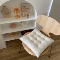 Boring bazaar ins solid color biscuit chair cushion autumn winter lamb down seat cushion student cushion super soft fart cushion