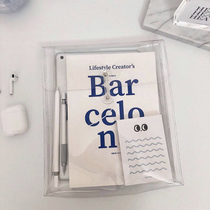 Fun Bazaar Korea ins transparent PVC winding storage bag student simple girl heart file sorting artifact