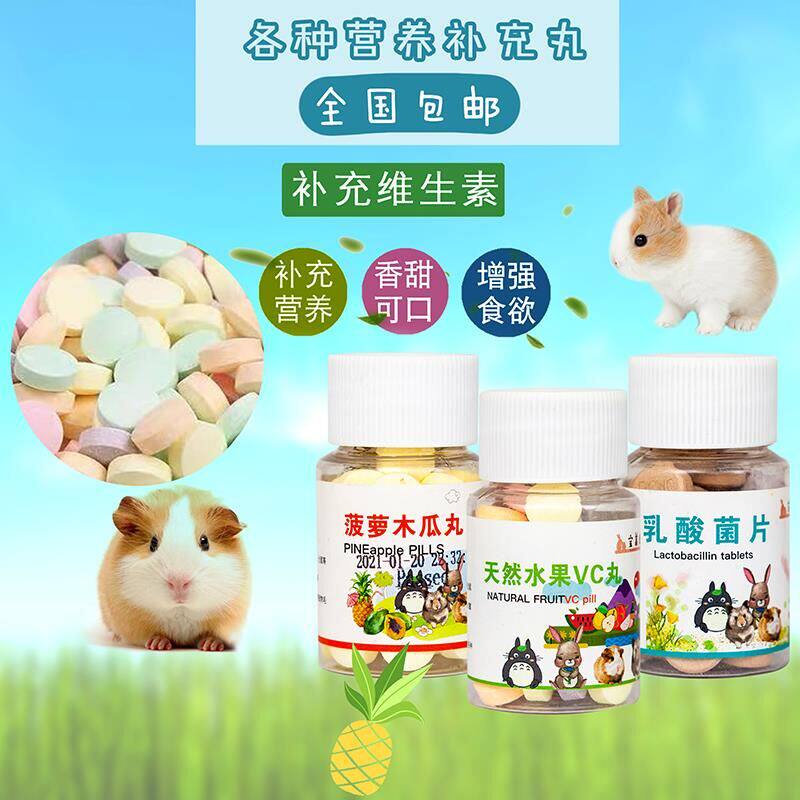 Rabbit Papaya Balls Dutch Pig Guinea Pig Hamster Dragon Cat Fruit VC Pill Pork papaya pellet lactic acid bacteria sheet 50 grains