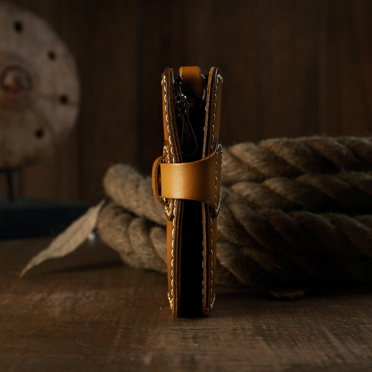 Túi xách tay handmade nam đa chức năng da retro công suất lớn thẻ da túi treo eo xe da rám nắng ví da thật
