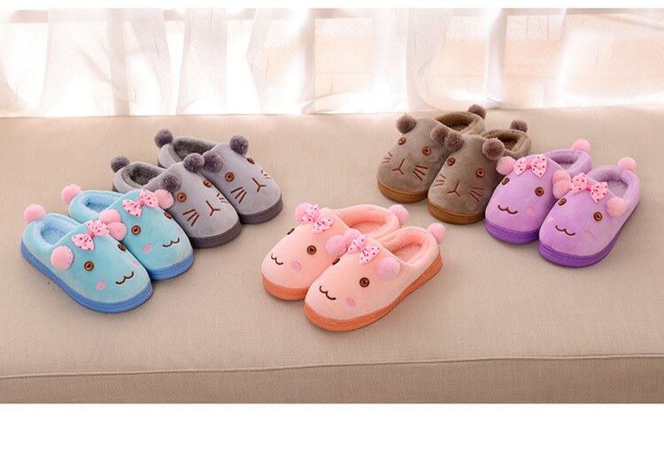 Pantoufles enfants en suède pour hiver - semelle plastique - Ref 1009889 Image 9