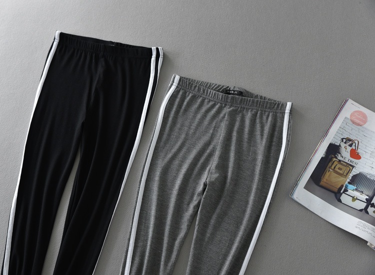 18 phiên bản tiếng Hàn mới của Modal co giãn Slim side trắng bên hai thanh xà cạp Chín điểm quần quần chân các kiểu quần nữ đẹp